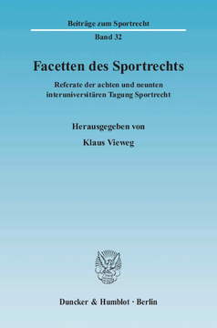 Facetten des Sportrechts Facetten des Sportrechts