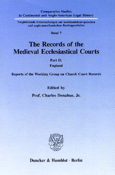 The Records of the Medieval Ecclesiastical Courts The Records of the Medieval Ecclesiastical Courts