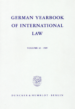 German Yearbook of International Law / Jahrbuch für Internationales Recht German Yearbook of International Law / Jahrbuch für Internationales Recht