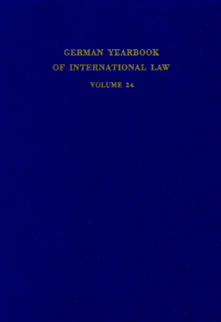 German Yearbook of International Law / Jahrbuch für Internationales Recht German Yearbook of International Law / Jahrbuch für Internationales Recht