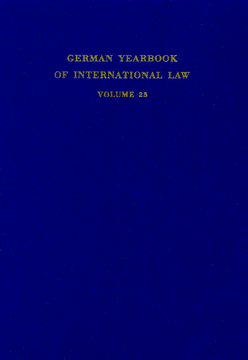 German Yearbook of International Law / Jahrbuch für Internationales Recht German Yearbook of International Law / Jahrbuch für Internationales Recht