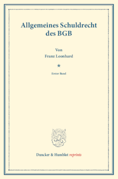 Allgemeines Schuldrecht des BGB Allgemeines Schuldrecht des BGB