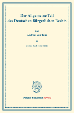 Der Allgemeine Teil des Deutschen Bürgerlichen Rechts Der Allgemeine Teil des Deutschen Bürgerlichen Rechts