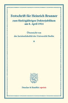 Festschrift für Heinrich Brunner Festschrift für Heinrich Brunner