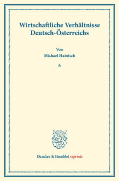 Wirtschaftliche Verhältnisse Deutsch-Österreichs