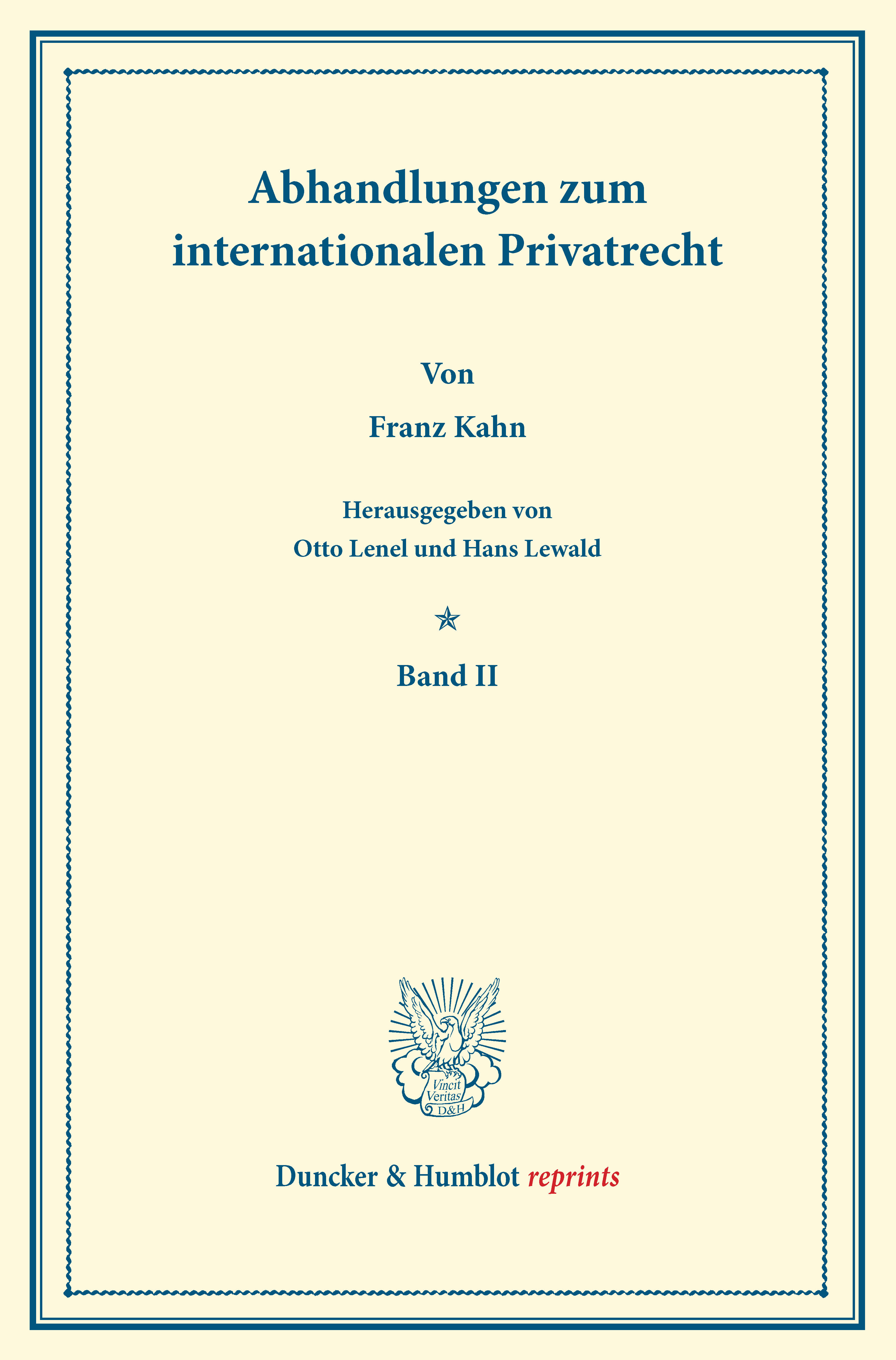 Abhandlungen zum internationalen Privatrecht