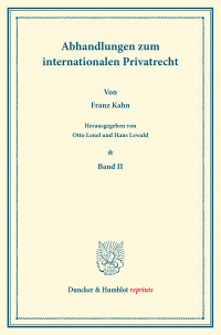 Abhandlungen zum internationalen Privatrecht