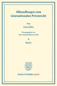 Abhandlungen zum internationalen Privatrecht