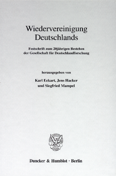Wiedervereinigung Deutschlands Wiedervereinigung Deutschlands