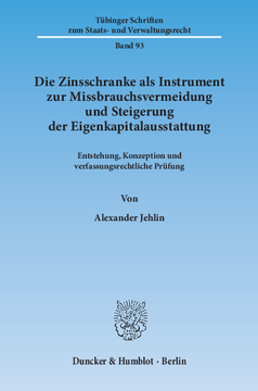 Die Zinsschranke als Instrument zur Missbrauchsvermeidung und Steigerung der Eigenkapitalausstattung Die Zinsschranke als Instrument zur Missbrauchsvermeidung und Steigerung der Eigenkapitalausstattung