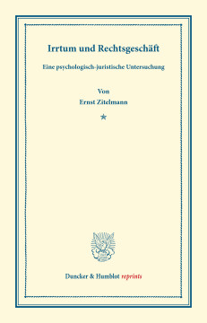 Irrtum und Rechtsgeschäft Irrtum und Rechtsgeschäft