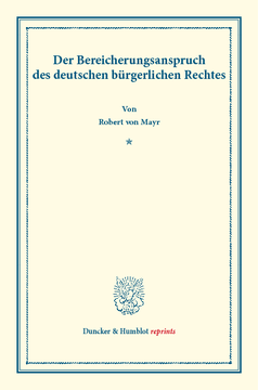 Der Bereicherungsanspruch Der Bereicherungsanspruch