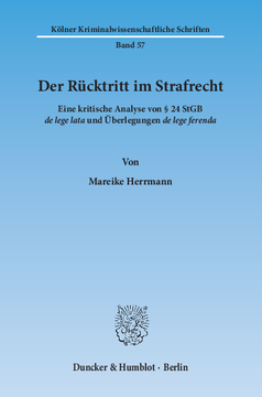 Der Rücktritt im Strafrecht Der Rücktritt im Strafrecht