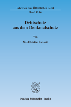 Drittschutz aus dem Denkmalschutz Drittschutz aus dem Denkmalschutz