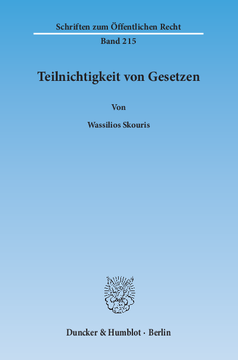 Teilnichtigkeit von Gesetzen Teilnichtigkeit von Gesetzen