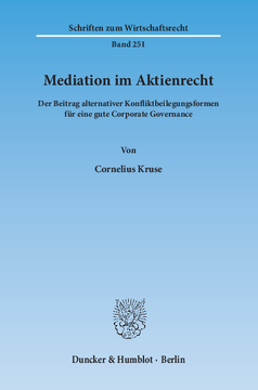 Mediation im Aktienrecht Mediation im Aktienrecht