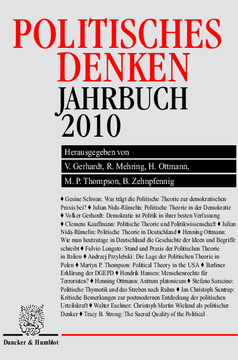 Politisches Denken. Jahrbuch 2010 Politisches Denken. Jahrbuch 2010