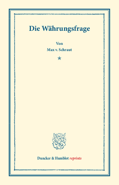 Die Währungsfrage Die Währungsfrage