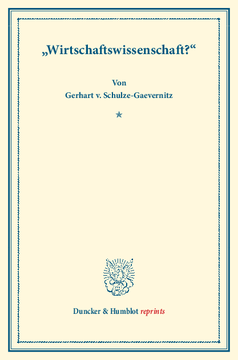 »Wirtschaftswissenschaft?« »Wirtschaftswissenschaft?«