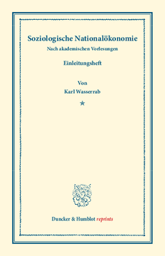 Soziologische Nationalökonomie Soziologische Nationalökonomie