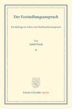 Der Feststellungsanspruch Der Feststellungsanspruch