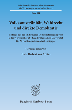 Volkssouveränität, Wahlrecht und direkte Demokratie Volkssouveränität, Wahlrecht und direkte Demokratie