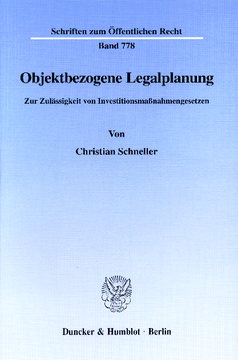 Objektbezogene Legalplanung Objektbezogene Legalplanung