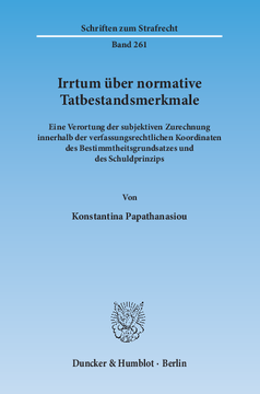 Irrtum über normative Tatbestandsmerkmale Irrtum über normative Tatbestandsmerkmale
