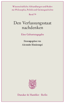 Den Verfassungsstaat nachdenken Den Verfassungsstaat nachdenken