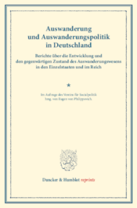 Auswanderung und Auswanderungspolitik in Deutschland