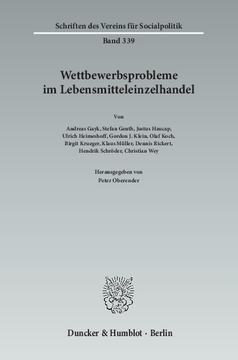Wettbewerbsprobleme im Lebensmitteleinzelhandel Wettbewerbsprobleme im Lebensmitteleinzelhandel