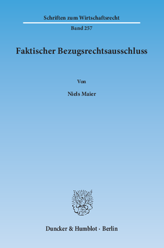 Faktischer Bezugsrechtsausschluss Faktischer Bezugsrechtsausschluss