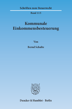 Kommunale Einkommensbesteuerung Kommunale Einkommensbesteuerung
