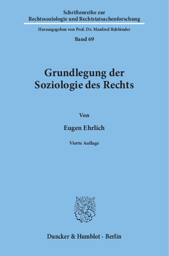 Grundlegung der Soziologie des Rechts Grundlegung der Soziologie des Rechts