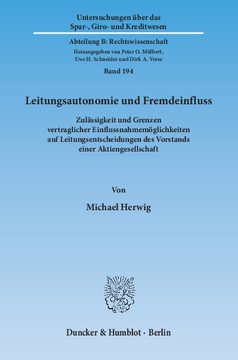 Leitungsautonomie und Fremdeinfluss Leitungsautonomie und Fremdeinfluss