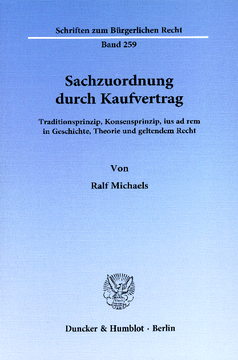 Sachzuordnung durch Kaufvertrag Sachzuordnung durch Kaufvertrag