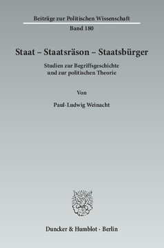 Staat – Staatsräson – Staatsbürger Staat – Staatsräson – Staatsbürger