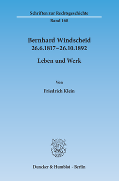 Bernhard Windscheid 26.6.1817–26.10.1892 Bernhard Windscheid 26.6.1817–26.10.1892