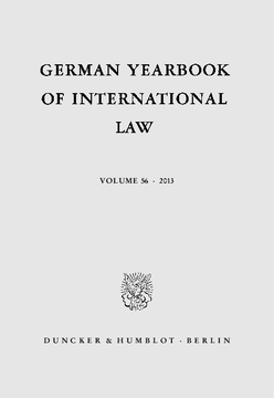 German Yearbook of International Law / Jahrbuch für Internationales Recht German Yearbook of International Law / Jahrbuch für Internationales Recht