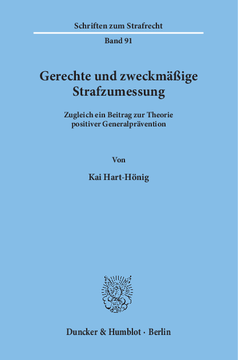 Gerechte und zweckmäßige Strafzumessung Gerechte und zweckmäßige Strafzumessung