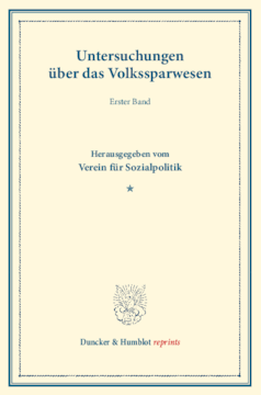 Untersuchungen über das Volkssparwesen