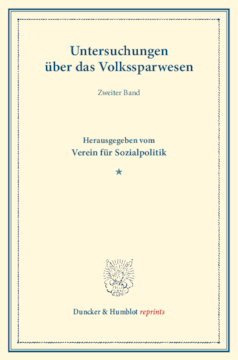 Untersuchungen über das Volkssparwesen