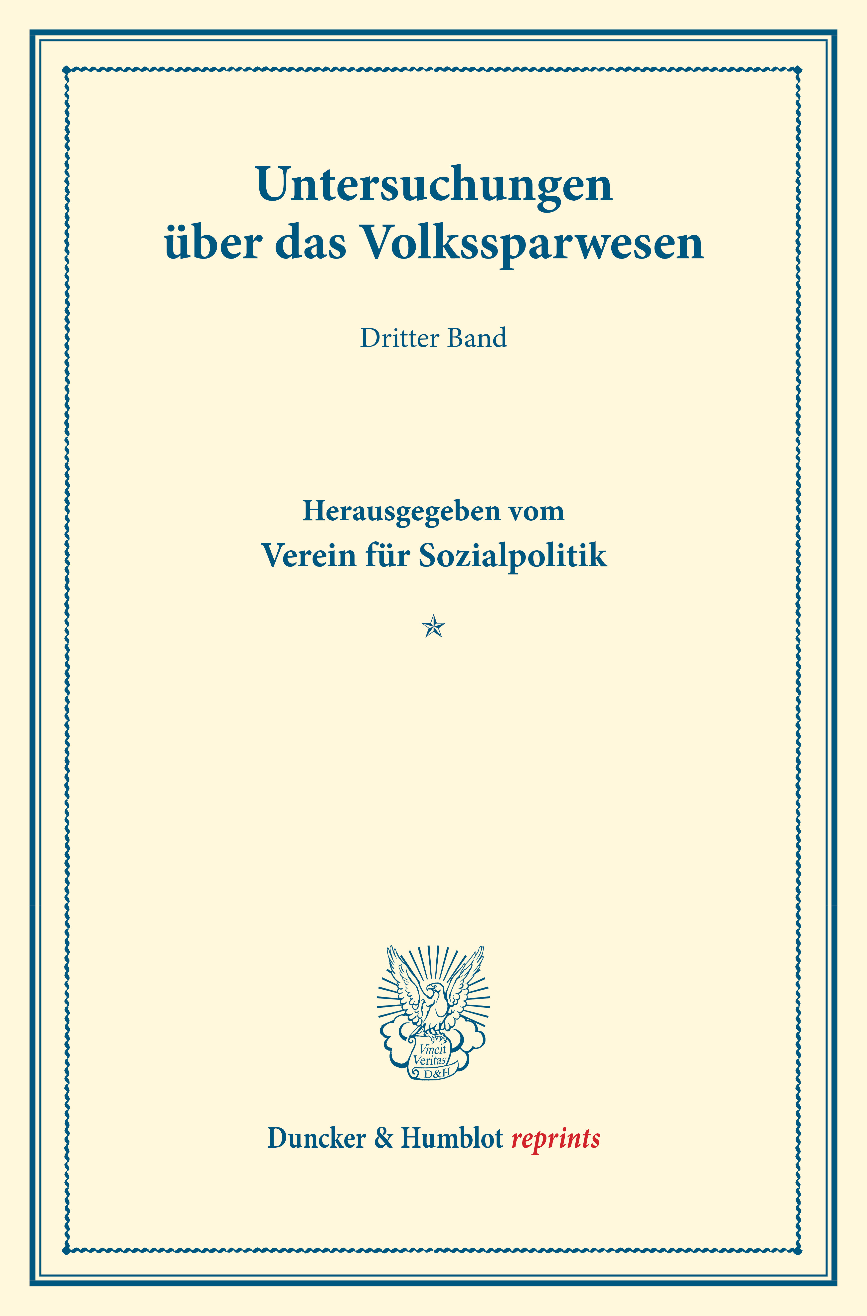Untersuchungen über das Volkssparwesen