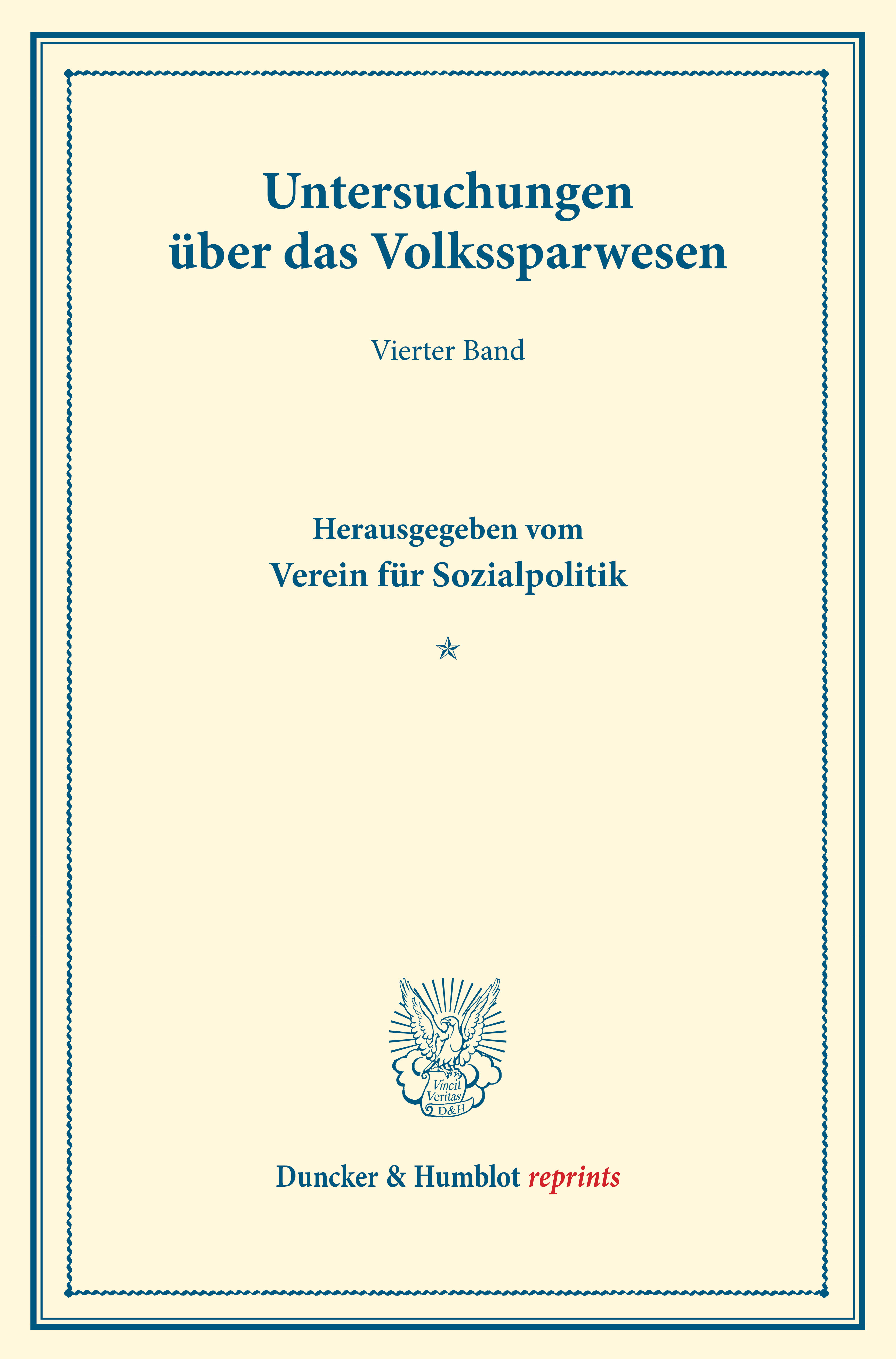 Untersuchungen über das Volkssparwesen
