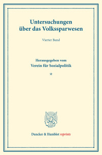 Untersuchungen über das Volkssparwesen