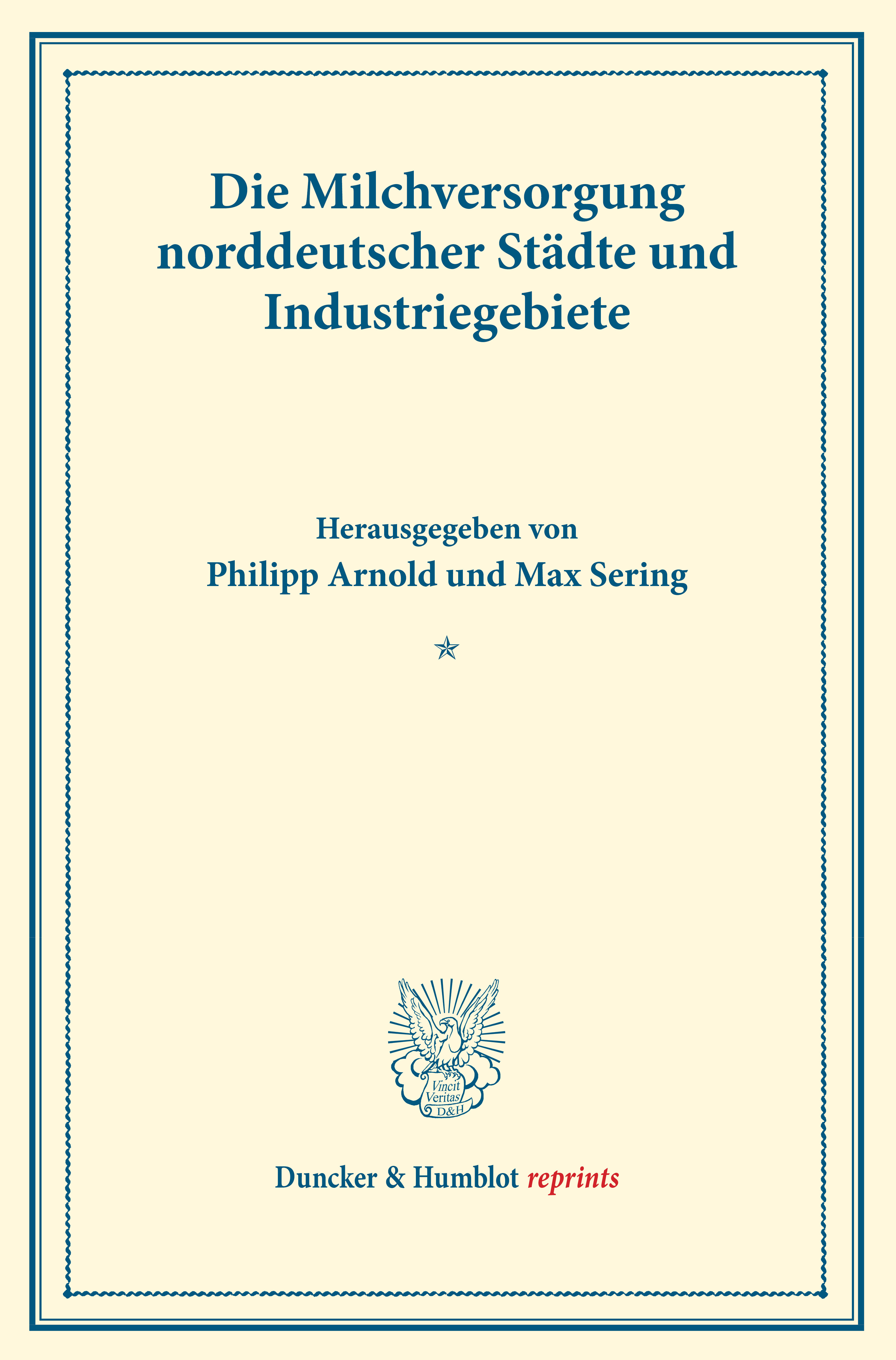 Die Milchversorgung norddeutscher Städte und Industriegebiete
