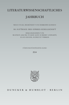 Literaturwissenschaftliches Jahrbuch Literaturwissenschaftliches Jahrbuch
