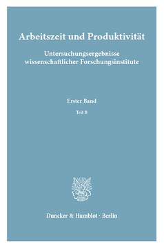 Arbeitszeit und Produktivität. Untersuchungsergebnisse wissenschaftlicher Forschungsinstitute Arbeitszeit und Produktivität. Untersuchungsergebnisse wissenschaftlicher Forschungsinstitute