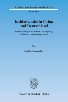 Insiderhandel in China und Deutschland Insiderhandel in China und Deutschland