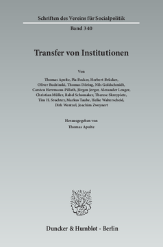 Transfer von Institutionen Transfer von Institutionen